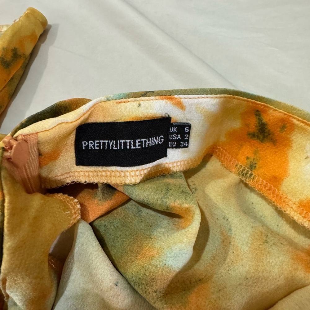 PRETTY LITTLE THING Tie-Dye Orange Top/Mid Skirt - Picture 3 of 8